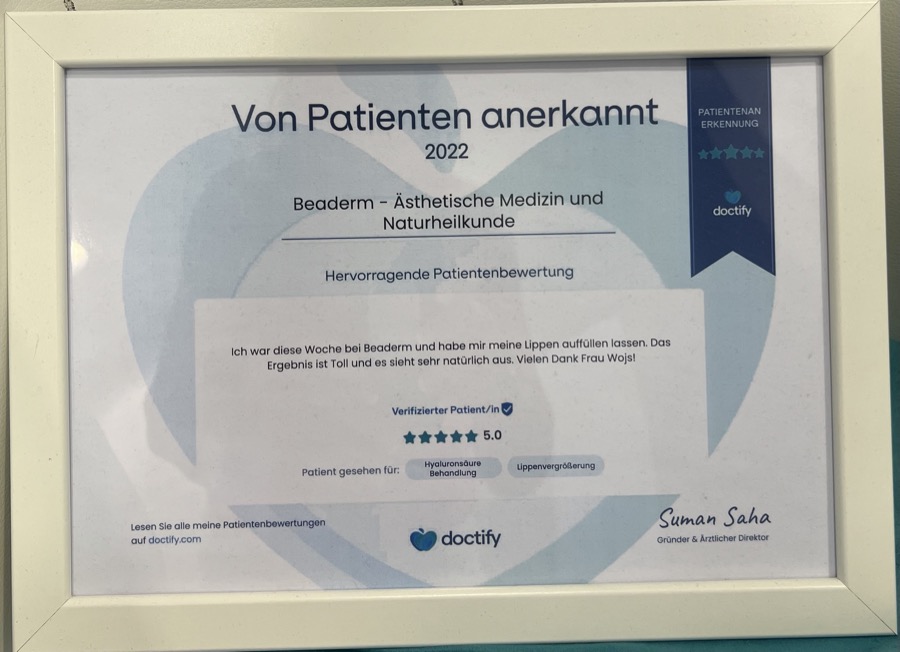 Doctify Auszeichnung Von Patienten anerkannt 2022