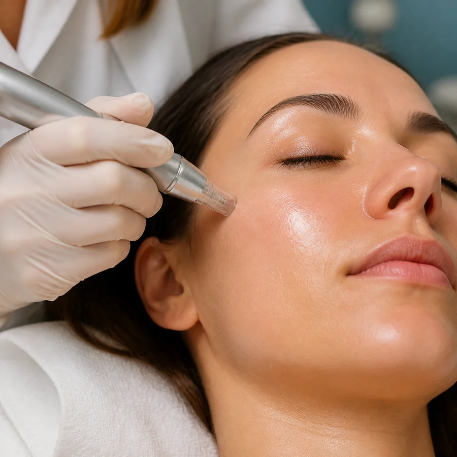 BB-Glow-Behandlung mit kosmetischem Needling-Pen