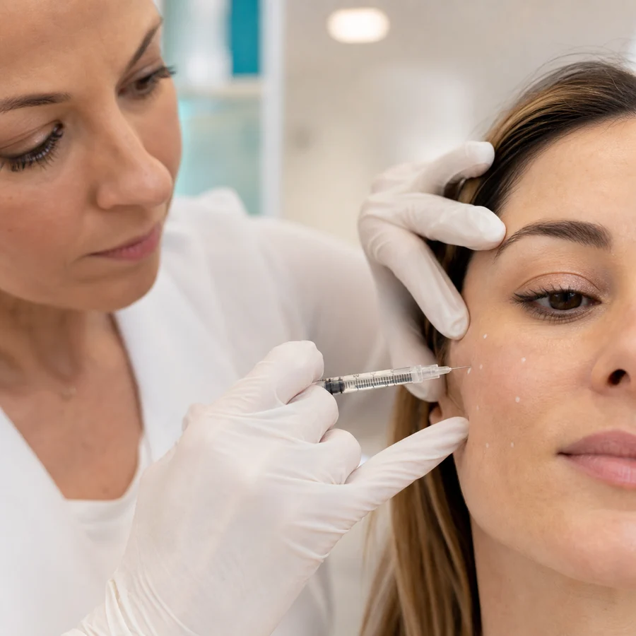 Sisthaema Hevo-T Biorevitalisierungsbehandlung an der Wange