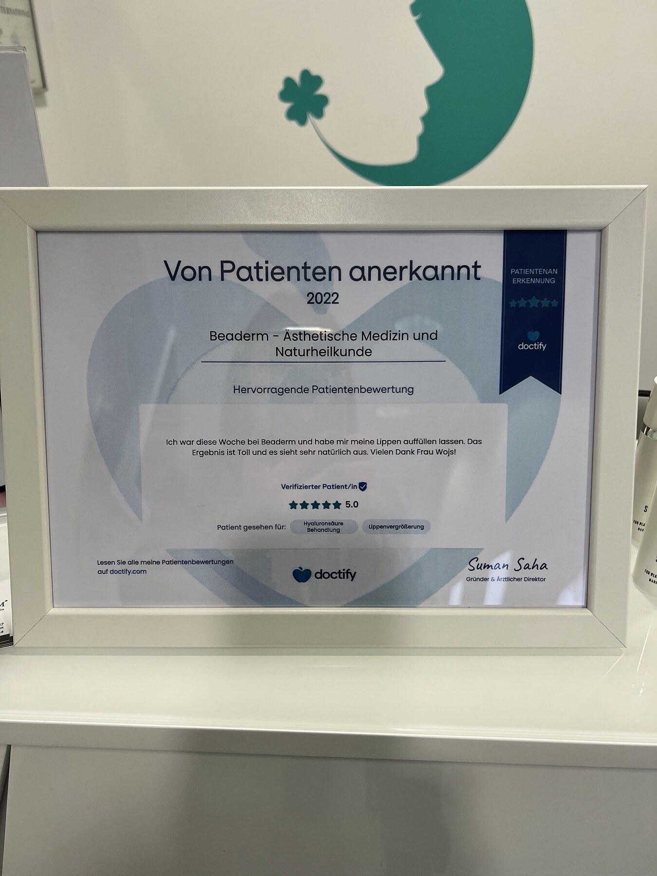 Doctify Patientenauszeichnung für BeaDerm München