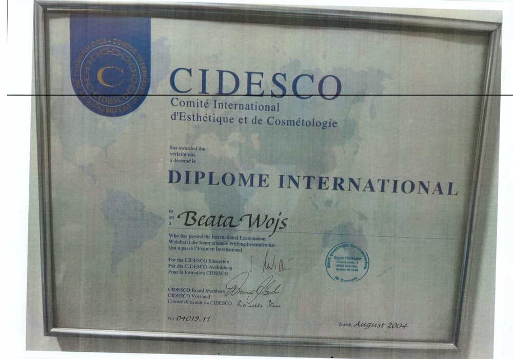 CIDESCO Diplom International von Beata Wojs